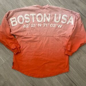 Boston Spirit Jersey Pink Ombré Nautical Coastal Americana Top - Size Small